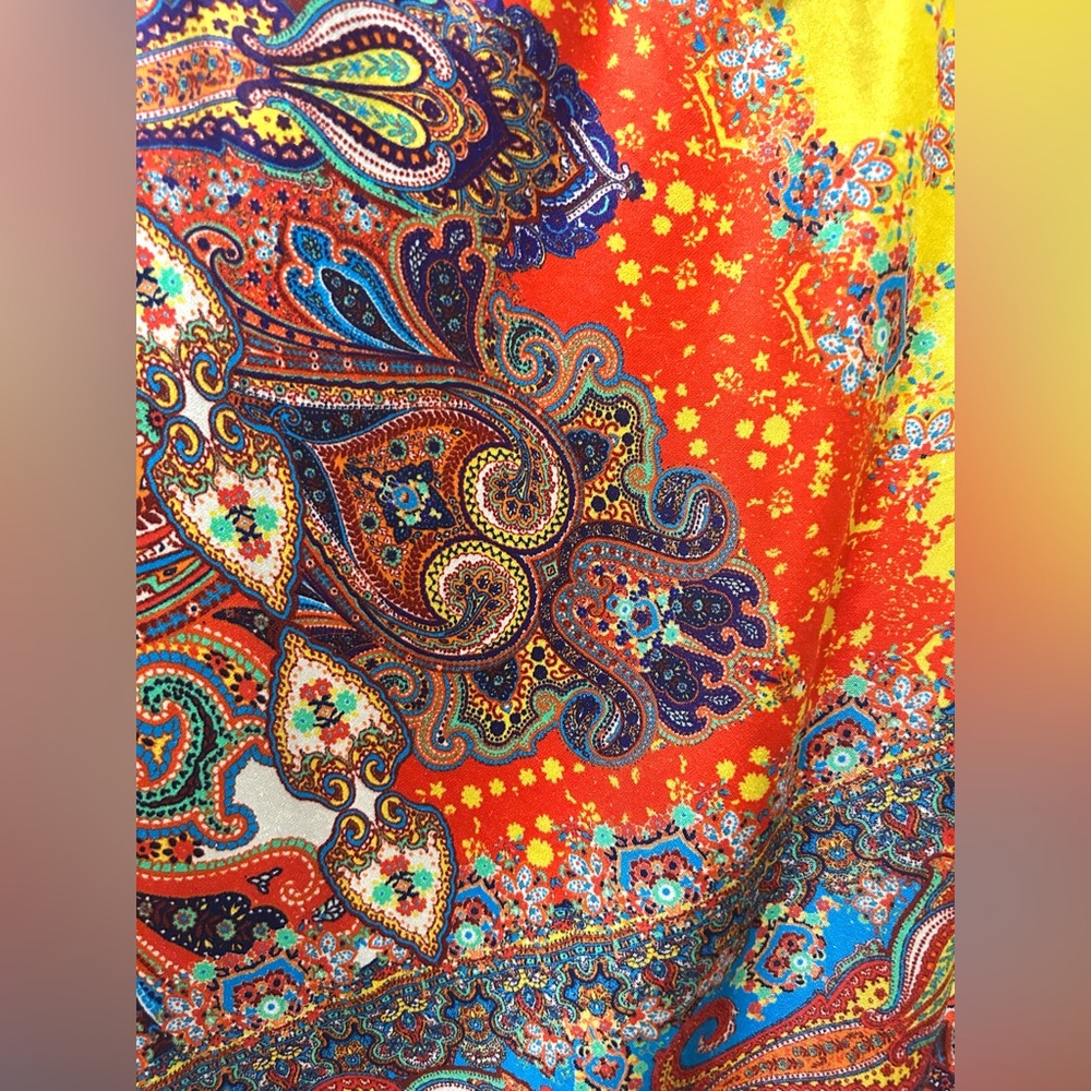 L'AGENCE-  Lillian-Multicolor Paisley Scarf Wide-Leg Pants - Picture 9 of 14